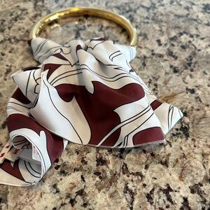 Marni Gold and Burgundy Scarf Bracelet